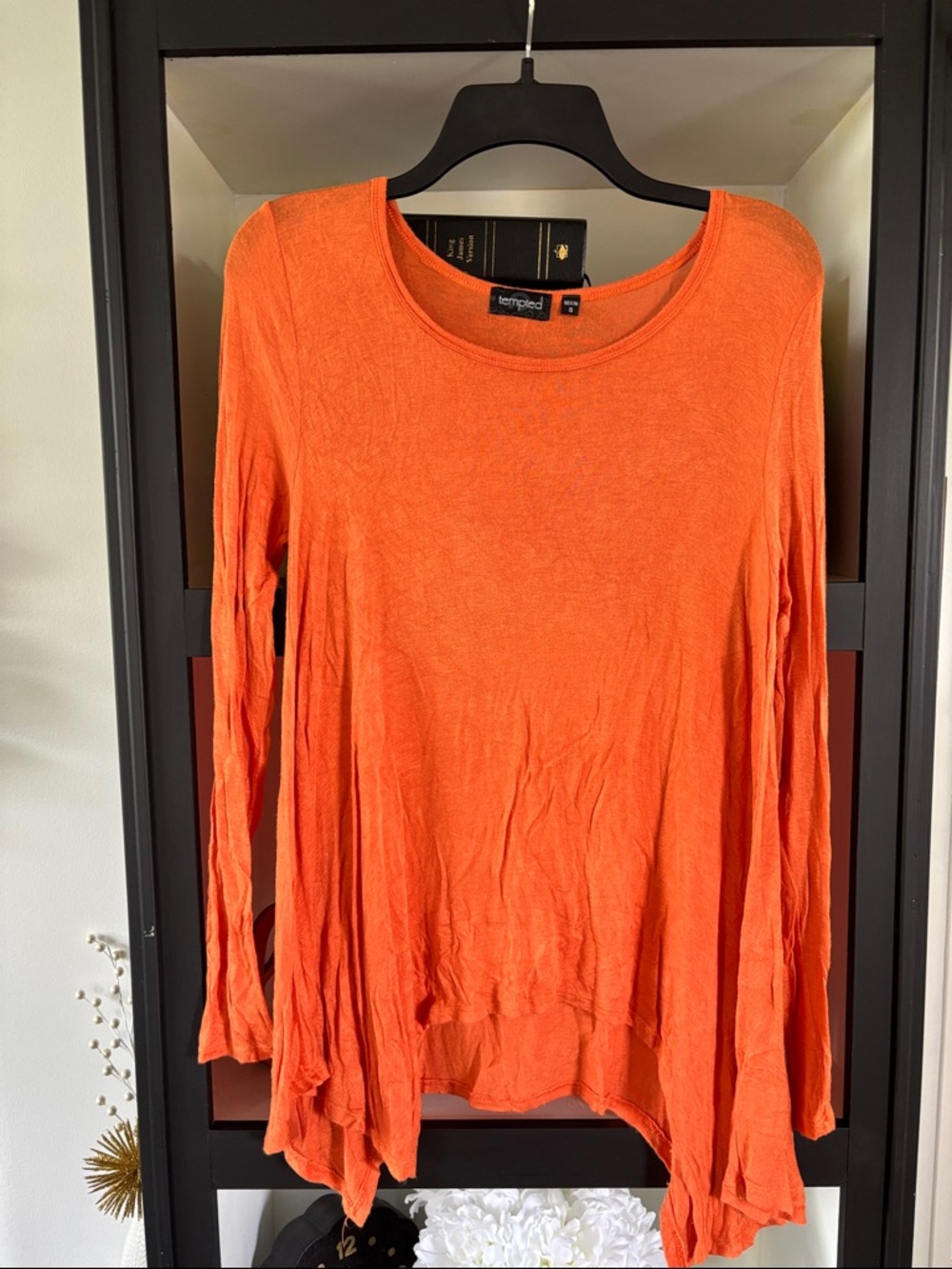 Tempted Orange Long-Sleeve Tunic Top